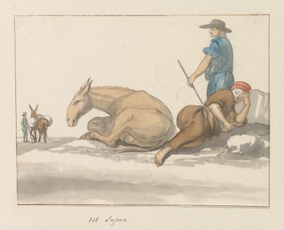 Trajes de la isla de Gozo
Traje de Gozo (título en el objeto)
Voyage en Italie, en Sicile et à Malte - 1778 (título de la serie) de Louis Ducros