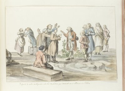 Negociación entre el guía de la empresa turística y los arrieros con los que van al Etna
Dispute de notre antiquaire avec les muletiers qui devaient nous conduire à L