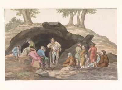 Retraso en la Grotte delle Capre en la frontera cerca de Nemorosa y Fredda
Intèrieur de la grotte (título en el objeto)
Voyage en Italie, en Sicile et à Malte - 1778 (título de la serie) de Louis Ducros