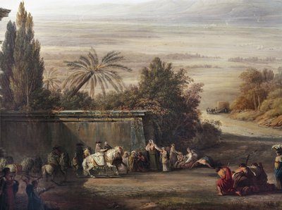 Pío VI visitando las Marismas Pontinas de Louis Ducros