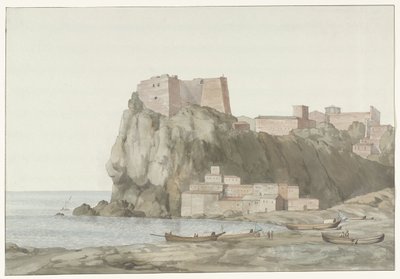 Roca y ciudad de Scilla en la región de Calabria, en la costa occidental
Roca y ciudad de Scilla en Calabria; vista tomada desde el oeste (título en el objeto)
Viaje a Italia, Sicilia y Malta - 1778 (título de la serie) de Louis Ducros