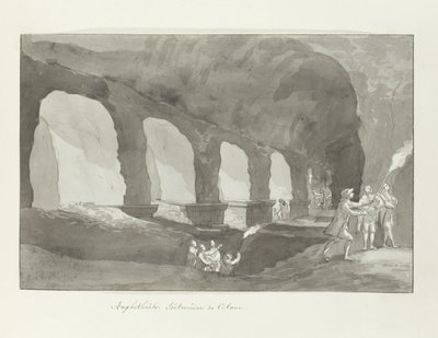 El terreno del teatro de Catanië
Anfiteatro de Catania (título en el objeto)
Viaje a Italia, Sicilia y Malta - 1778 (título de la serie) de Louis Ducros