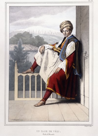 Retrato, de Vues et de Costumes Grecs et Ottomans de Voyage a Athenes et a Constantinople, 1825 de Louis Dupré