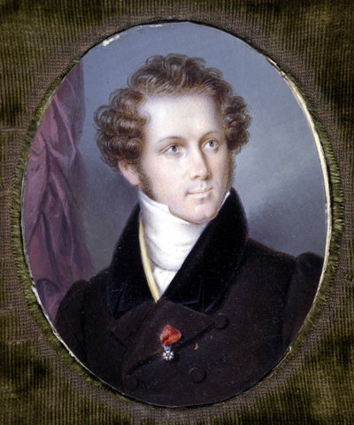 Retrato de Vincenzo Bellini (1801 - 1835). Miniatura de Dupré. Museo della Scala. Milán. de Louis Dupré