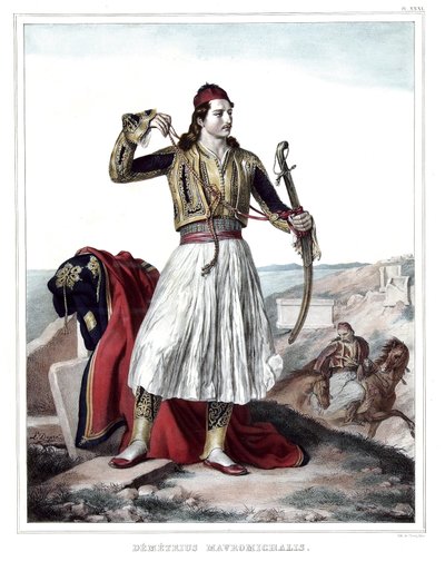 Demetrius Mavromichalis, soldado y patriota griego. en 