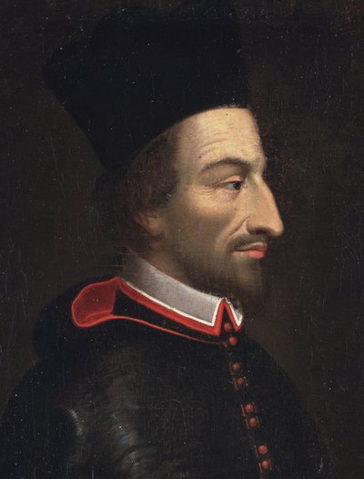 Retrato de Cornelius Jansen, llamado Jansenius, obispo de Ypres, detalle (óleo sobre lienzo de Louis Dutielt