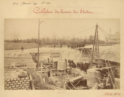 Muelle de proa (nº 4) del lado Grenelle, visita de la Sociedad de Arquitectos de Louis Emile Durandelle