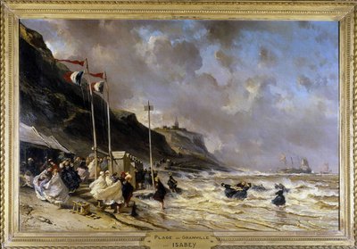 Playa de Granville - por Eugene Louis Gabriel Isabey (1803-1886) de Louis Eugene Gabriel Isabey