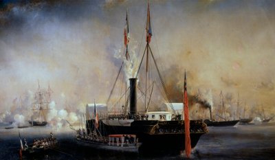 El rey Luis Felipe I y la reina de los franceses se encuentran con la reina Victoria y el príncipe Alberto que llegaron a Treport el 2 de septiembre de Louis Eugene Gabriel Isabey