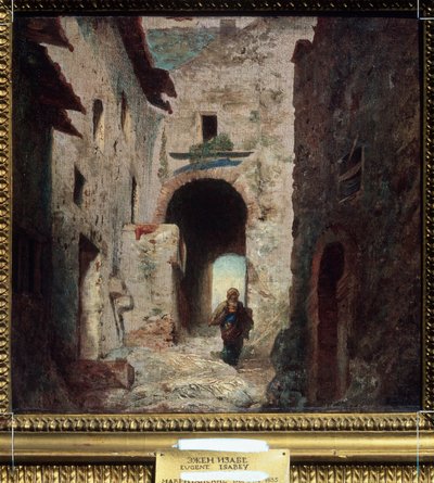 ""La porte Maure"" (La puerta mora) Paisaje de la ciudad en Marruecos. Pintura de Louis Gabriel Eugene Isabey (1803-1886) 1835 Museo Pushkin, Moscú de Louis Eugene Gabriel Isabey