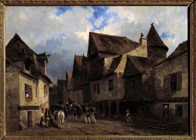 Calle de un pueblo bretón de Louis Eugene Gabriel Isabey