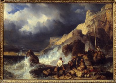 Contrabandistas transportando mercancías de Louis Eugene Gabriel Isabey