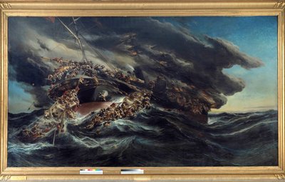 El incendio del vapor Austria de Louis Eugene Gabriel Isabey