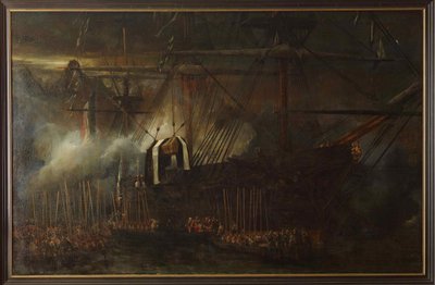 Transferencia de las cenizas de Napoleón a bordo de la fragata La Belle Poule, 15 de octubre de 1840, 1843 de Eugene Isabey