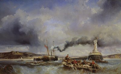 Vista del puerto de Boulogne desde el mar, 1843 de Eugene Isabey