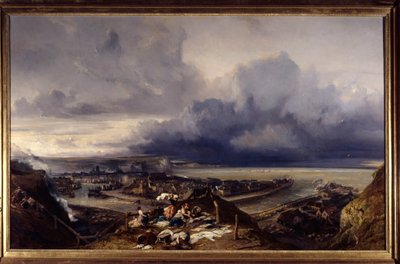 Vista del puerto de Dieppe en Normandía de Louis Eugene Gabriel Isabey
