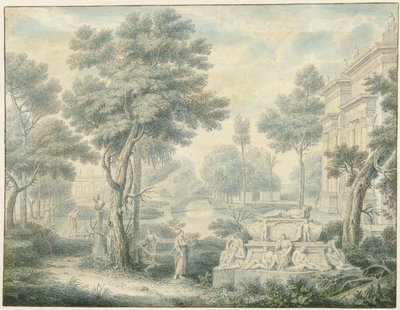 Paisaje arcádico con una tumba de Louis Fabritius Dubourg