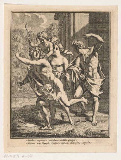 Un joven huye de Baco, Venus y Amor de Louis Fabritius Dubourg