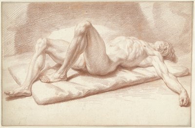 Hombre desnudo, tumbado de espaldas de Louis Fabritius Dubourg