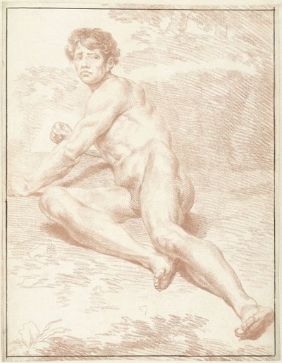 Hombre desnudo, acostado, de pie de Louis Fabritius Dubourg