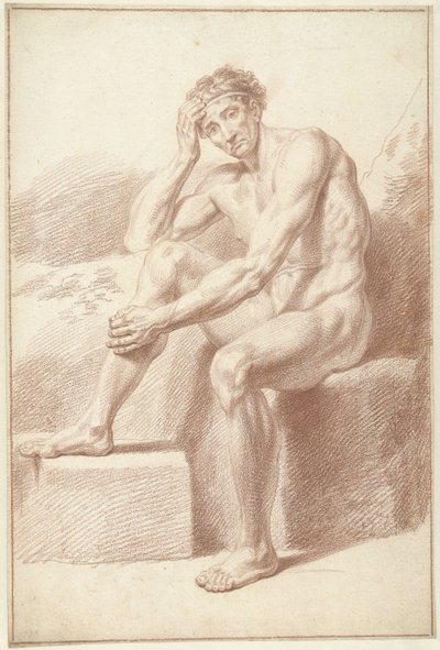 Hombre desnudo, sentado con las rodillas levantadas de Louis Fabritius Dubourg