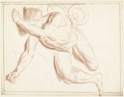 Estudio de un hombre desnudo, tumbado de lado de Louis Fabritius Dubourg