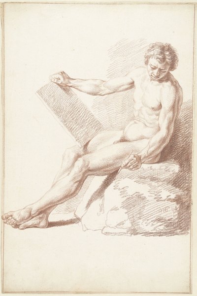 Sentado académicamente, como dibujante de Louis Fabritius Dubourg