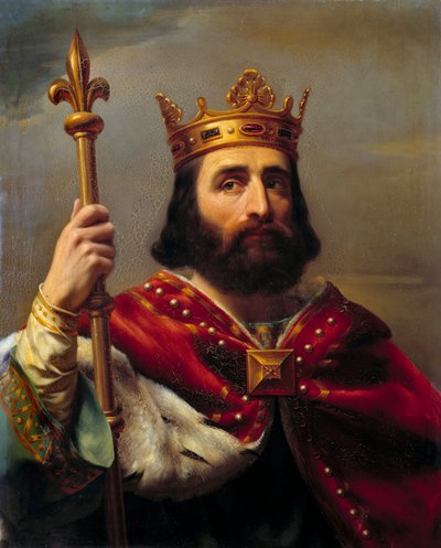 Retrato de Pepín III, conocido como Pepín el Breve (714-768), rey de Francia. Pintura de Louis Felix Amiel (1802-1864) de Louis Félix Amiel
