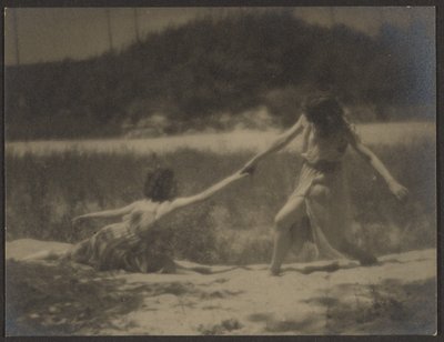 [Bailarinas en el jardín] de Louis Fleckenstein