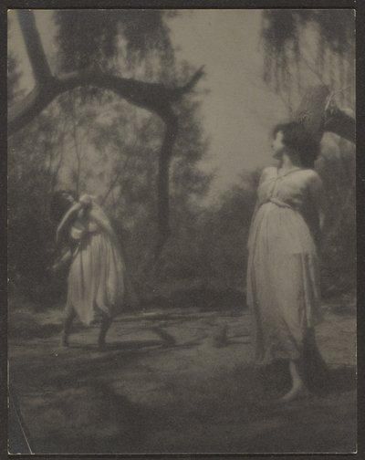 [Bailarinas en el jardín] de Louis Fleckenstein