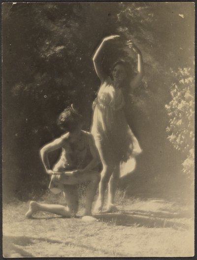 [Bailarinas en el jardín] de Louis Fleckenstein