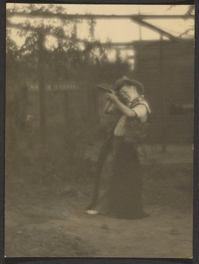 [Little Boy Playing Cowboy] de Louis Fleckenstein