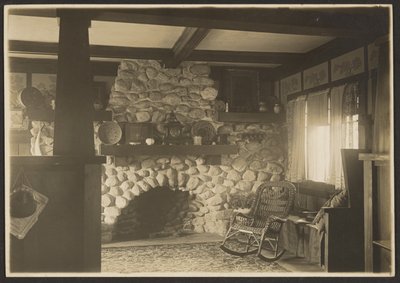 Sala de estar, Oak Lodge de Louis Fleckenstein