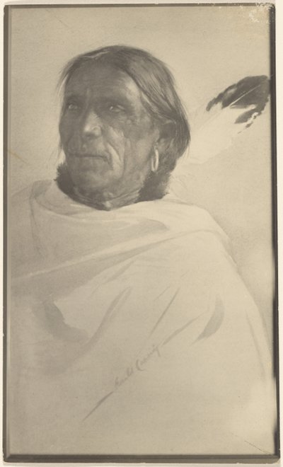 [Fotografía de la pintura de un nativo americano (firmada Gerald Cassidy)] de Louis Fleckenstein