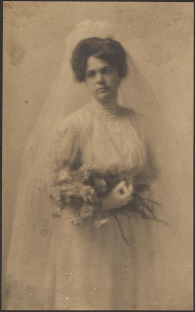 [Retrato de novia con ramo] de Louis Fleckenstein