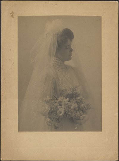 [Retrato de novia con ramo] de Louis Fleckenstein