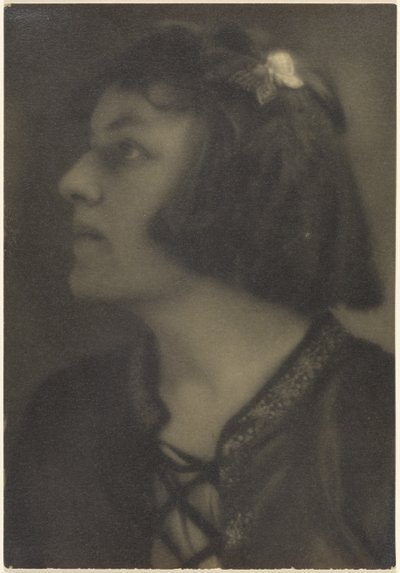 [Retrato de una mujer con una mariposa en el pelo] de Louis Fleckenstein