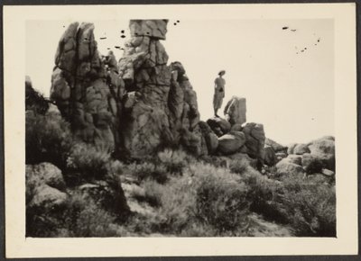 [Mujer de pie sobre las rocas] de Louis Fleckenstein