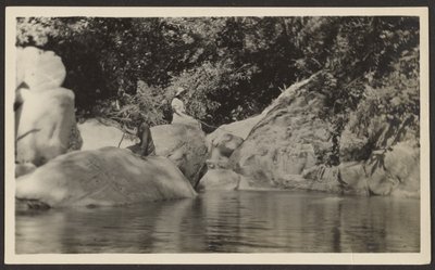 [Mujer junto a un lago] de Louis Fleckenstein
