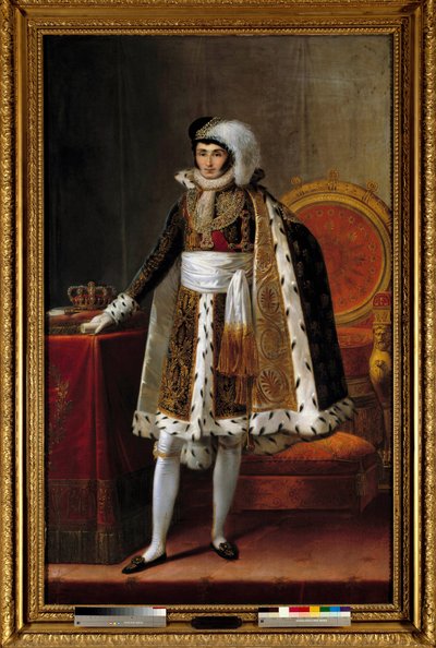 Retrato de cuerpo entero de Jerome Bonaparte (1784-1860), rey de Westfalia. En traje de comandante de la Orden de la Corona Real de Westfalia, circa 1810 de Louis Francois (attr. to) Aubry