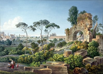 Vista de la Colina Esquilina, Roma, c.1800 de Louis Francois Cassas
