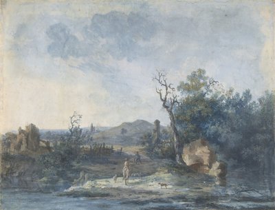 Figuras en un camino rural, s.f. de Louis Gabriel Moreau
