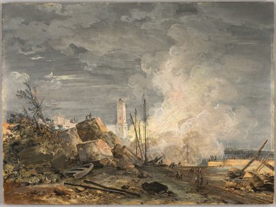 Incendio en el puerto de Louis Gabriel Moreau
