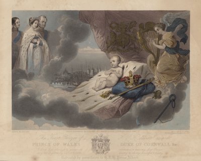 La primera oración del Príncipe de Gales, Príncipe Alberto Eduardo, el futuro Rey Eduardo VII, 1842 de Louis Gallait