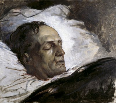 Cabeza de hombre ejecutado (Remy Bomal). Años 1870-80 (óleo sobre lienzo) de Louis Galue