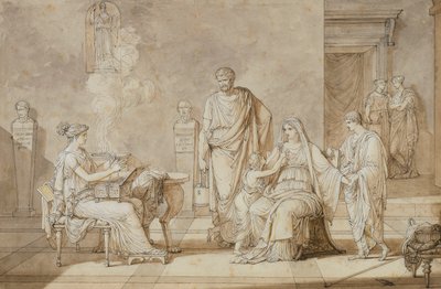 Cornelia presentando a sus dos hijos pequeños de Louis Gauffier