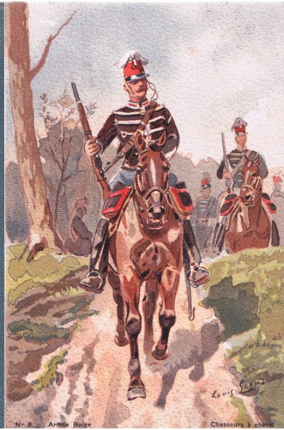 Chasseurs A Cheval, Postal, 1920s de Louis Geens