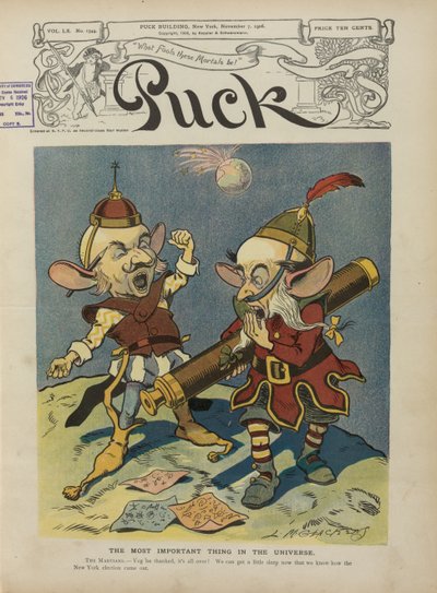 Portada de Puck celebrando la elección de Charles Evans Hughes como Gobernador de Nueva York, 1906 de Louis Glackens