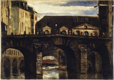 El Puente Pequeño y el Puente de San Carlos, hacia 1825 (óleo) de Louis Godefroy Jadin