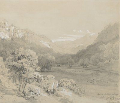 Una vista de Cavi en las colinas Sabinas, 1848 de Louis Gurlitt